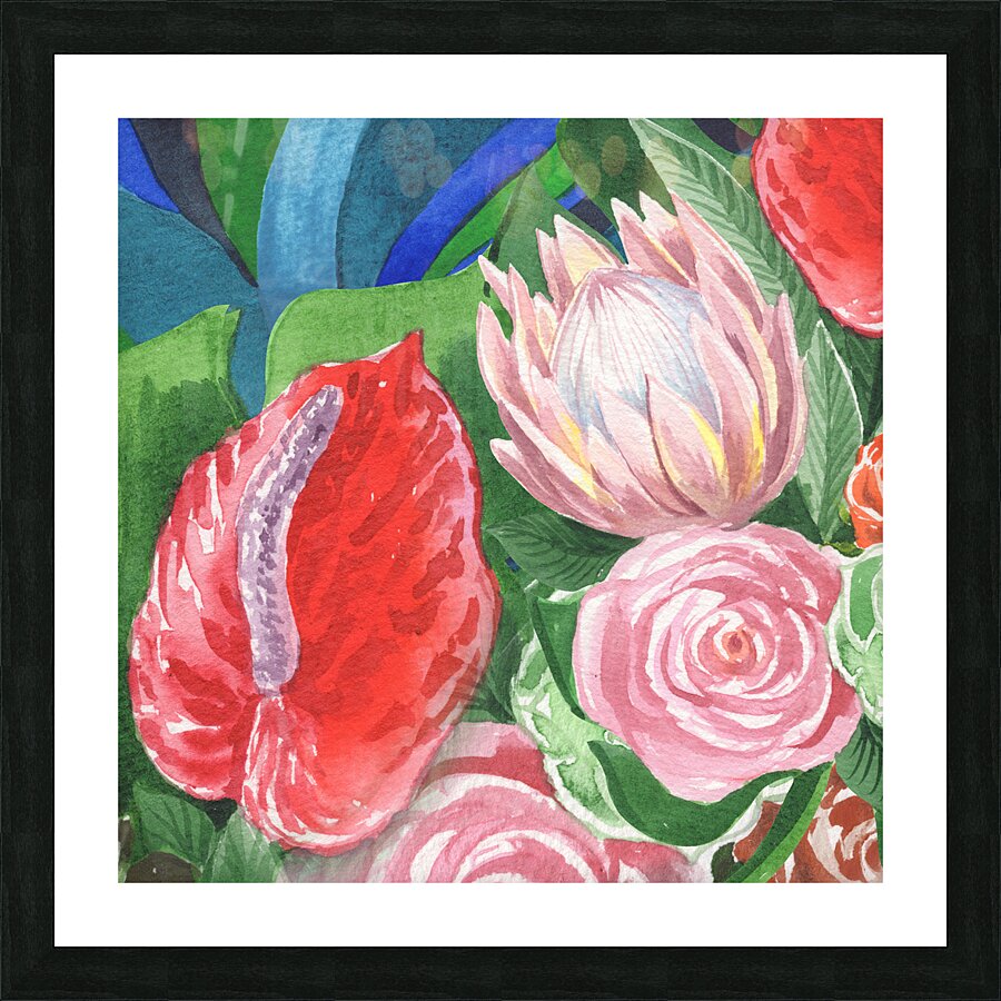 Floral Bouquet Watercolor 7 Picture Frame print