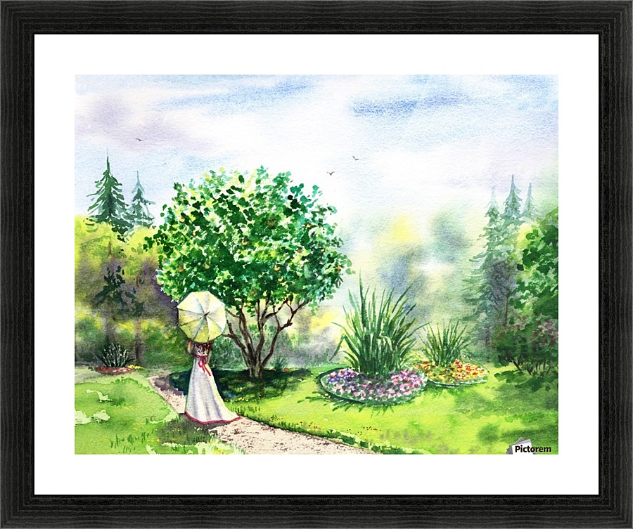 Strolling In The Garden Picture Frame print