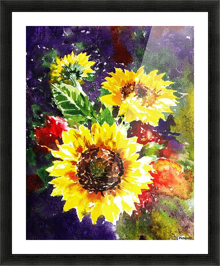 Impressionism And Sunflowers Picture Frame print