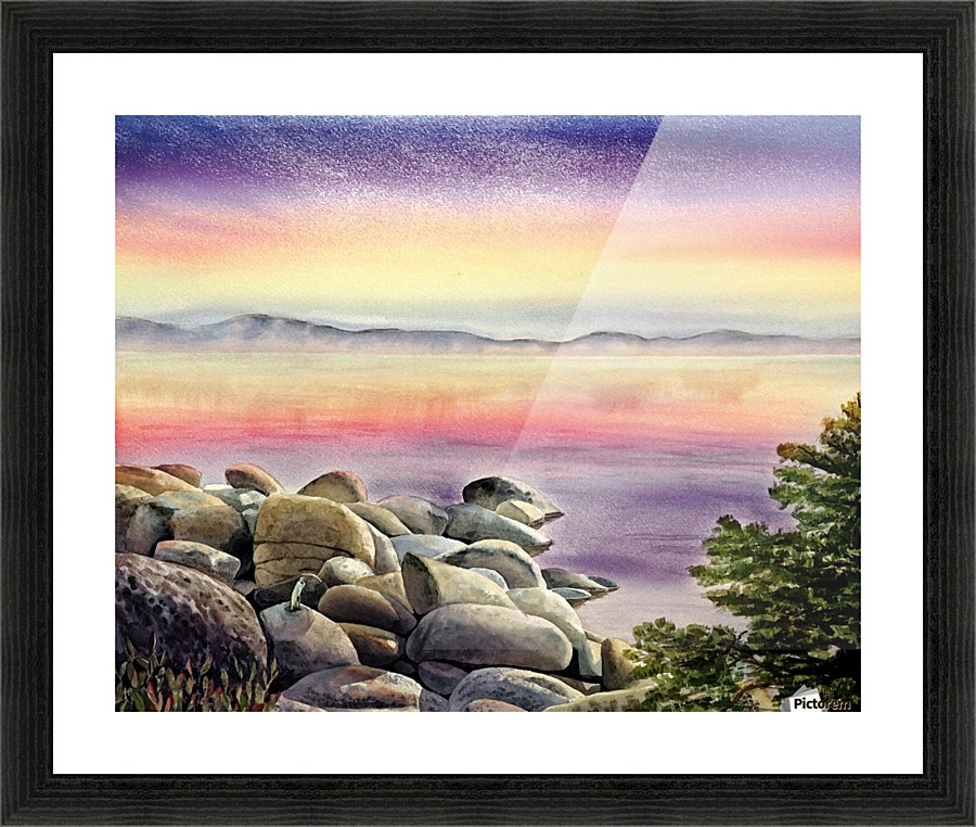 Purple Sunset At The Lake Picture Frame print
