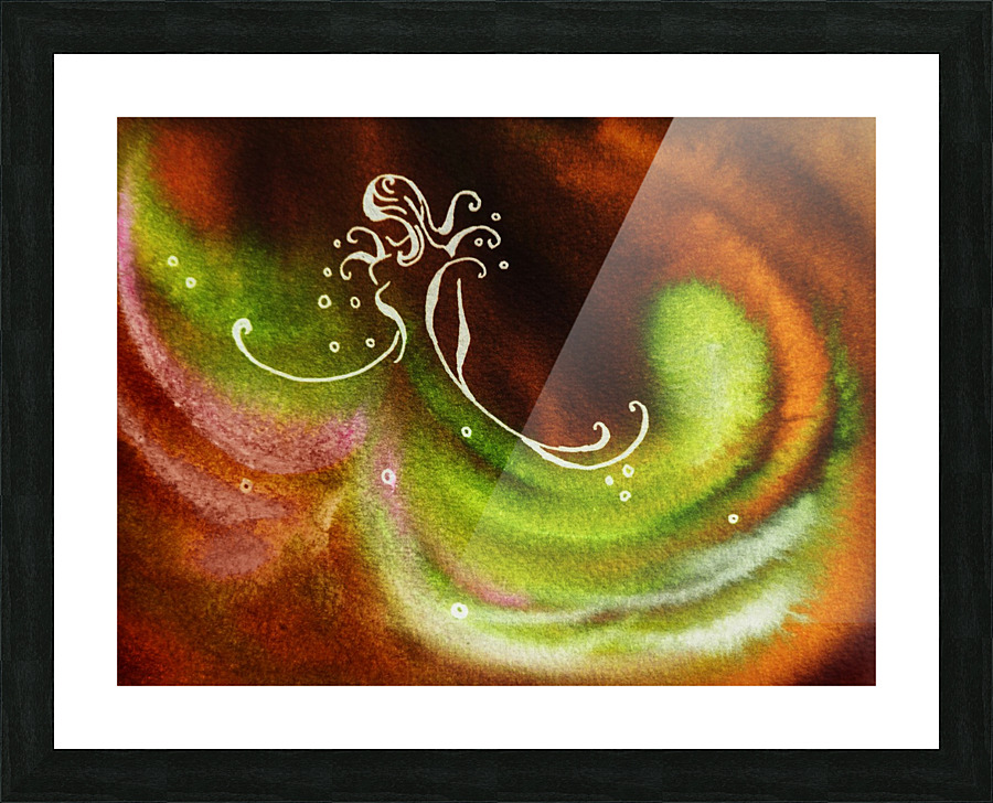 Warm Fall Flamenco Dance Abstract Watercolor  Picture Frame print