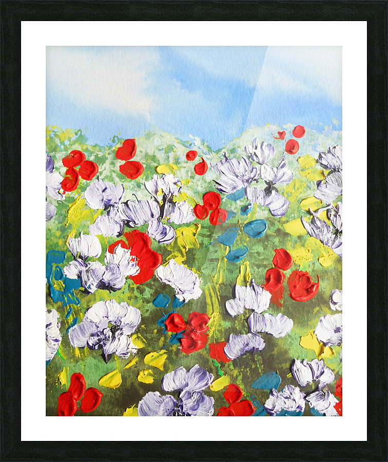 Abstract Flowers Watermedium 56 Picture Frame print