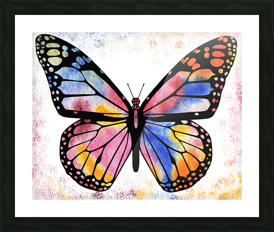 Butterfly 6 Rainbow Picture Frame print
