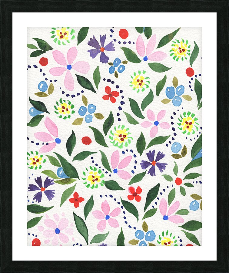 Abstract Flowers Watermedium 330 Picture Frame print