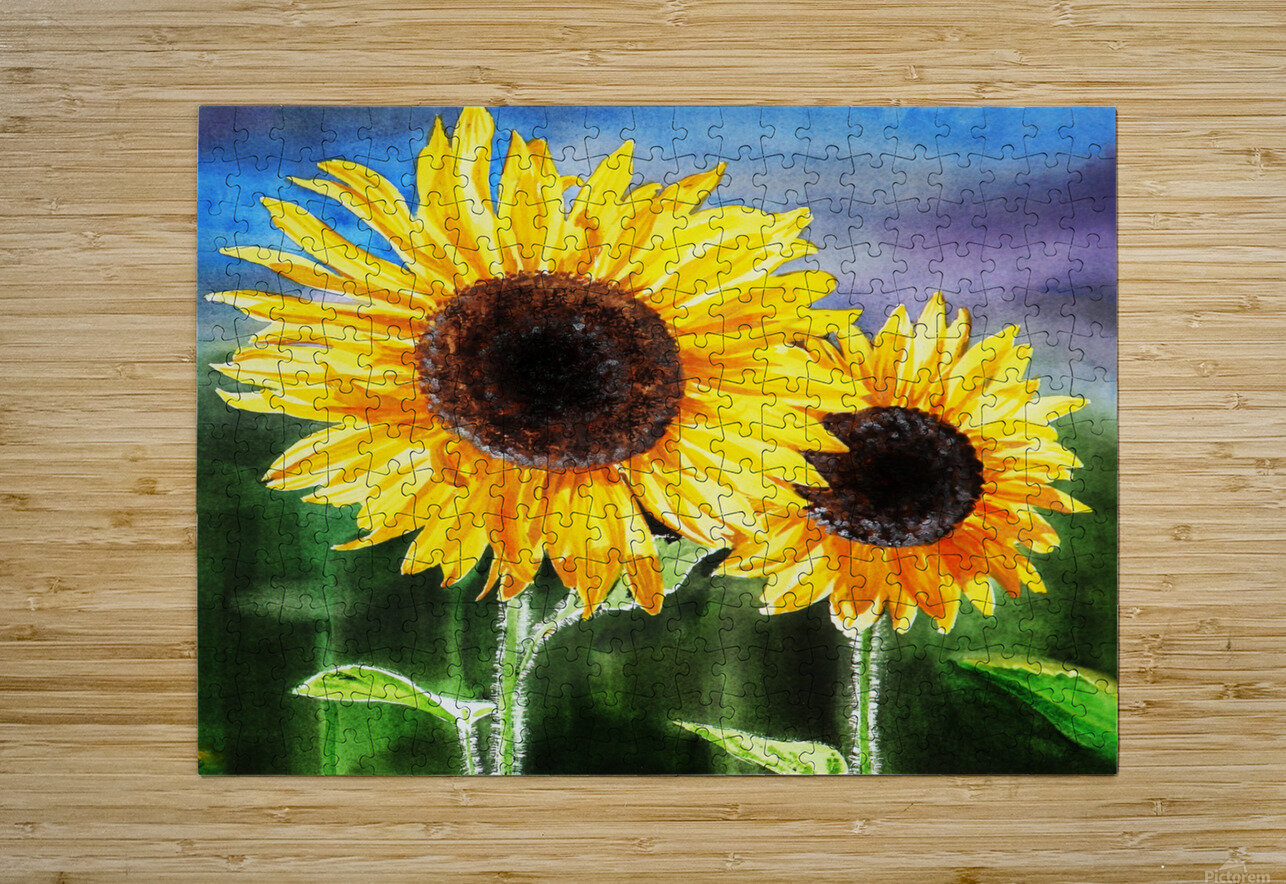 Two Suns Two Sunflowers by Irina Sztukowski Wall Art