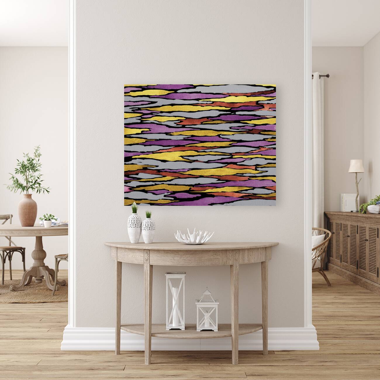 Abstract Watercolor Splash Waves Lines 22 Reproduction