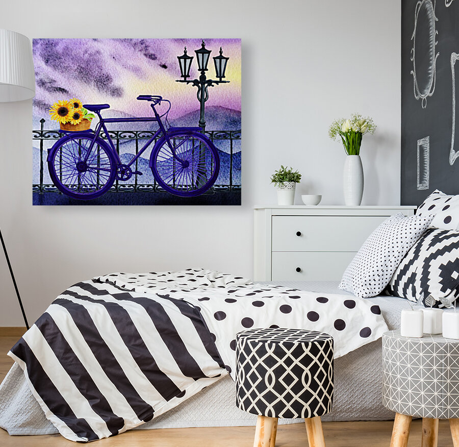 Bicycle And Sunflowers Reproduction