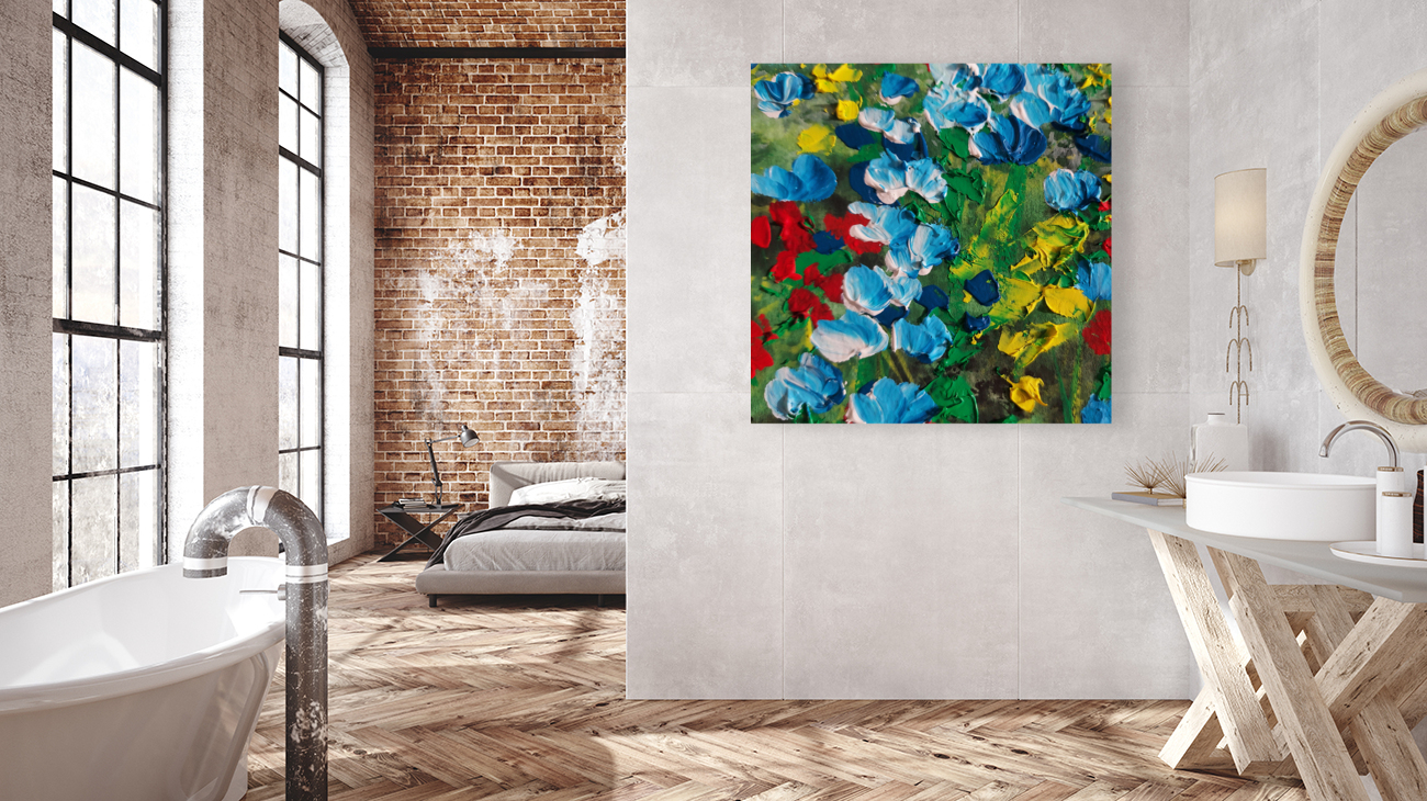 Abstract Flowers Watermedium 18 Reproduction