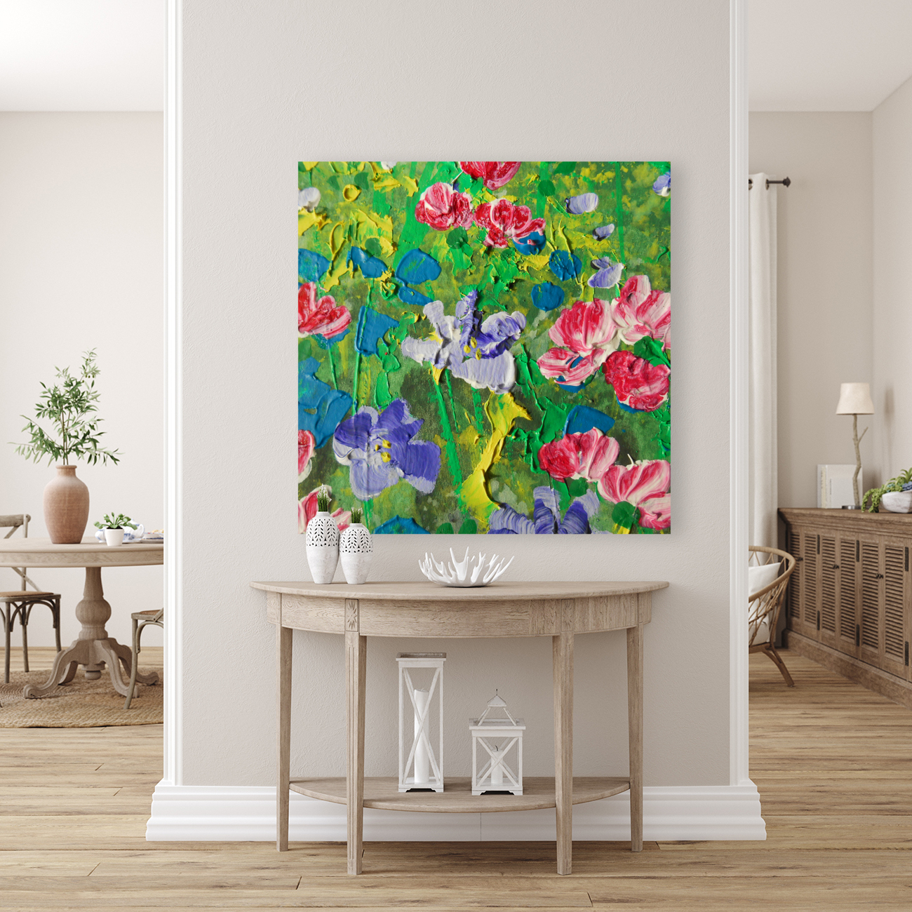 Abstract Flowers Watermedium 65 Reproduction