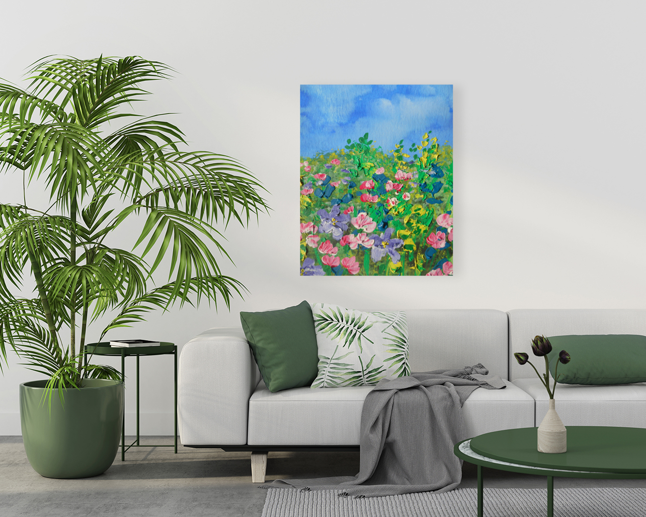 Abstract Flowers Watermedium 62 Reproduction