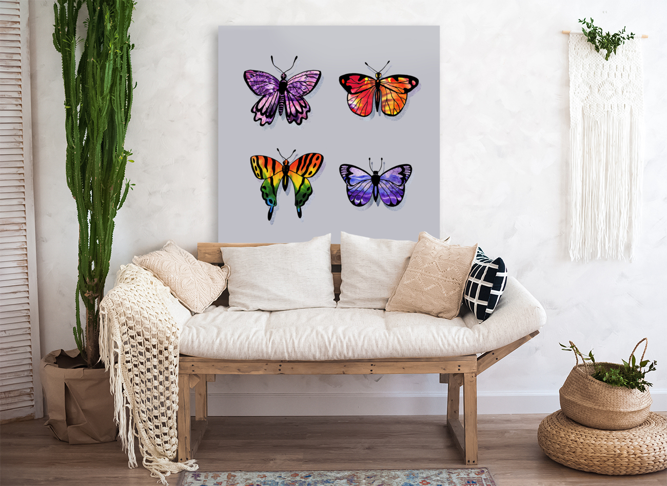 Butterfly On Gray 10 Reproduction