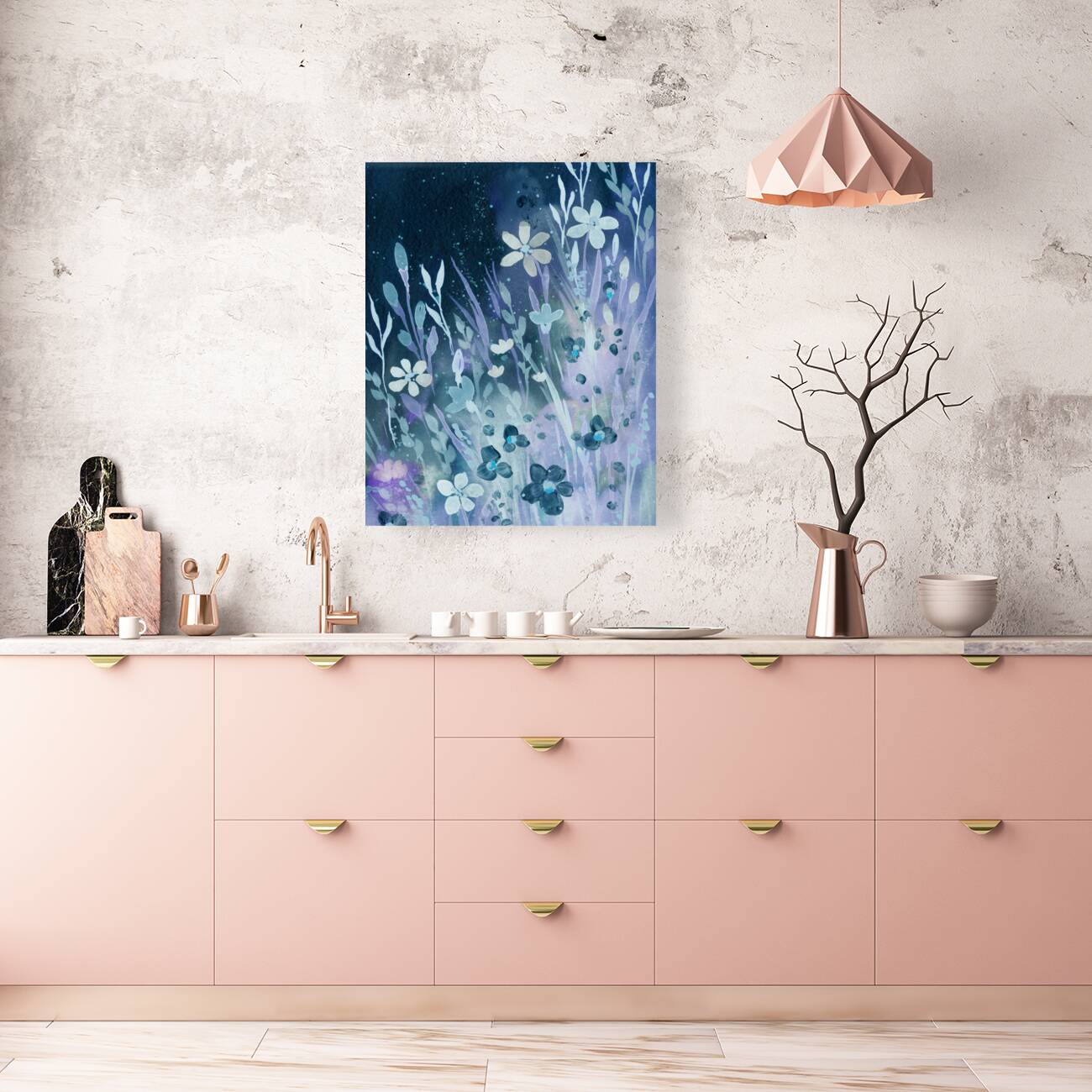 Abstract Flowers Watermedium 310 Reproduction