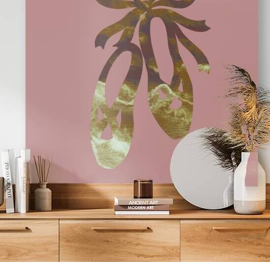 Art Deep Pink Watercolor Dance Ballet Slippers Da by Irina Sztukowski