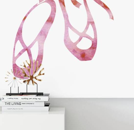 Art Baby Pink Watercolor Dance Ballet Slippers Da by Irina Sztukowski