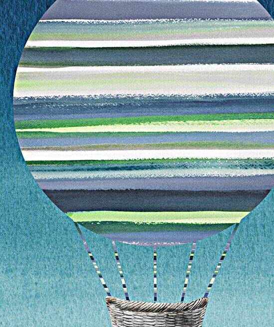 Art Travel In Style Green Yellow And Blue Lines H by Irina Sztukowski