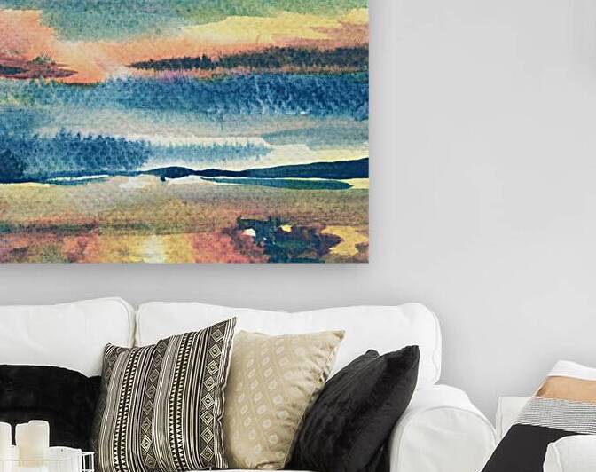 Gorgeous Sunset In The Ocean Watercolor by Irina by Irina Sztukowski
