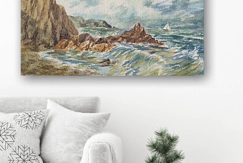 Vintage Storm At Rocky Shore by Irina Sztukowski