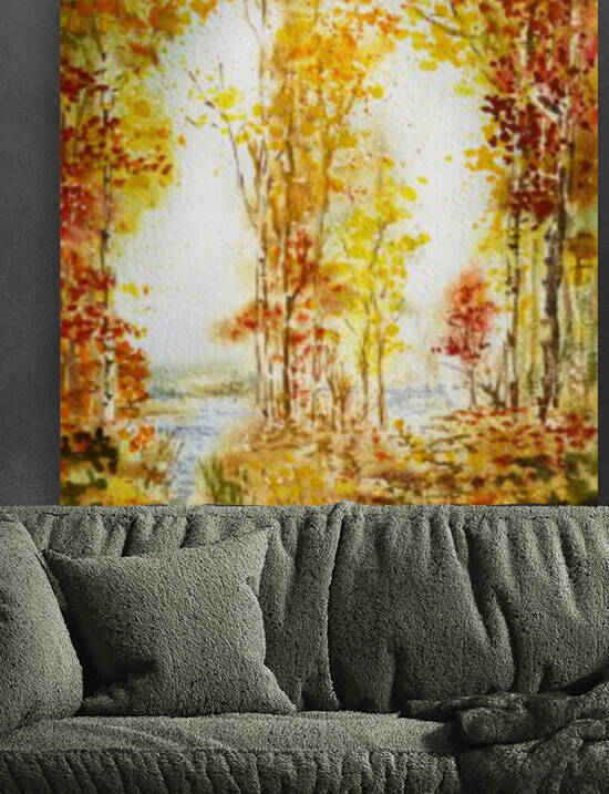Autumn Forest Falling Leaves by Irina Sztukowski