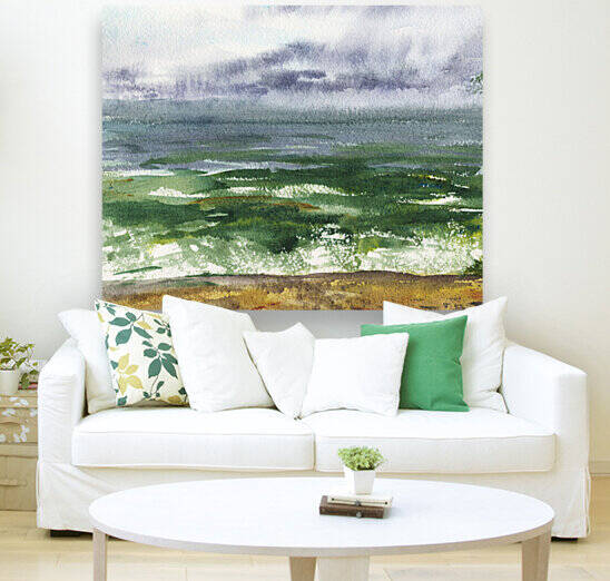 Dramatic Seascape With Beach And Waves by Irina Sztukowski
