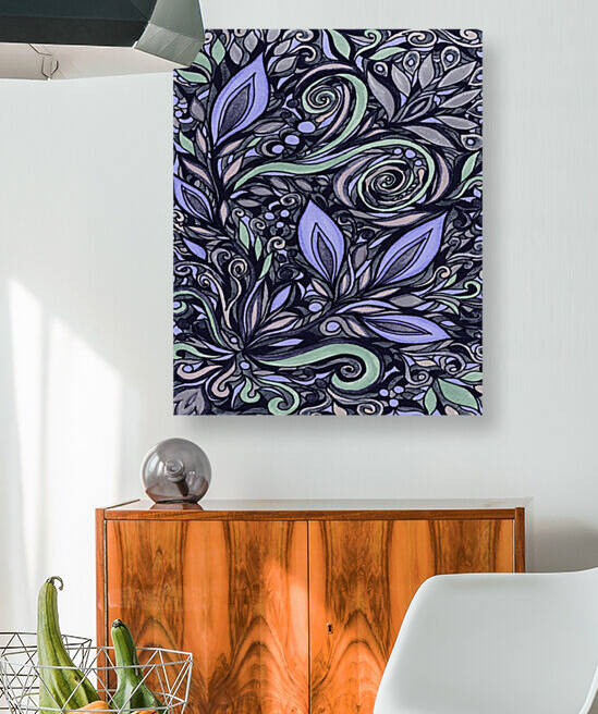 Gorgeous Flowers And Leaves Watercolor Pattern Tiffany Stained Glass Mosaic Decor X by Irina Sztukowski