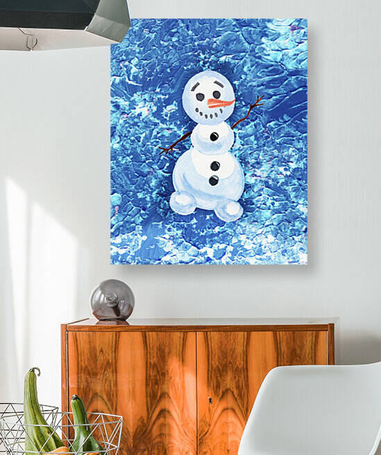 Happy Frozen Snowman Cute by Irina Sztukowski by Irina Sztukowski