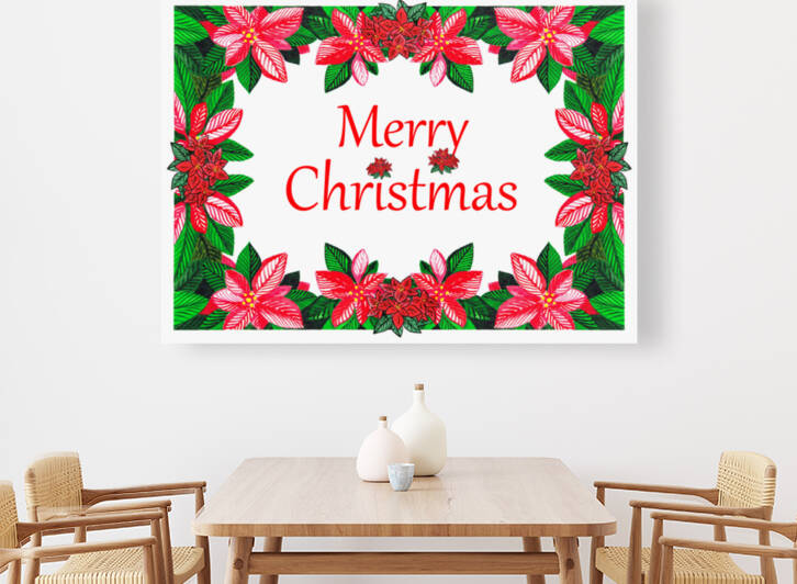 Merry Christmas Watercolor Happy Sign by Irina Sztukowski
