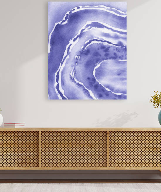 Abstract Watercolor Very Peri Purple Blue Decor I by Irina Sztukowski