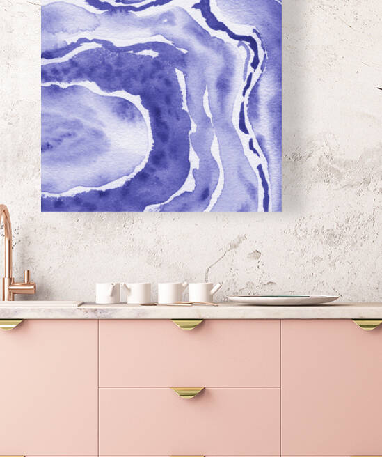 Abstract Watercolor Very Peri Purple Blue Decor II by Irina Sztukowski