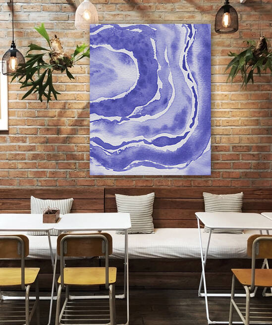 Abstract Watercolor Very Peri Purple Blue Decor IV by Irina Sztukowski