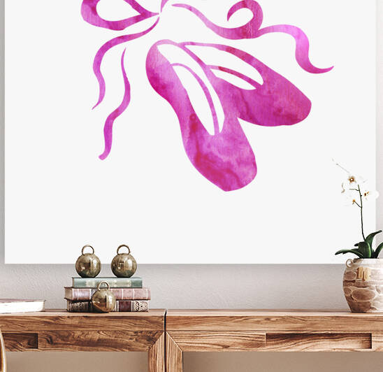 Art Vivid Pink Ballet Slippers Watercolor Lacjpg by Irina Sztukowski