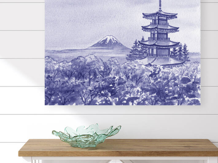 Chureito Pagoda Japan Fuji Mountain Purple Bljpg by Irina Sztukowski
