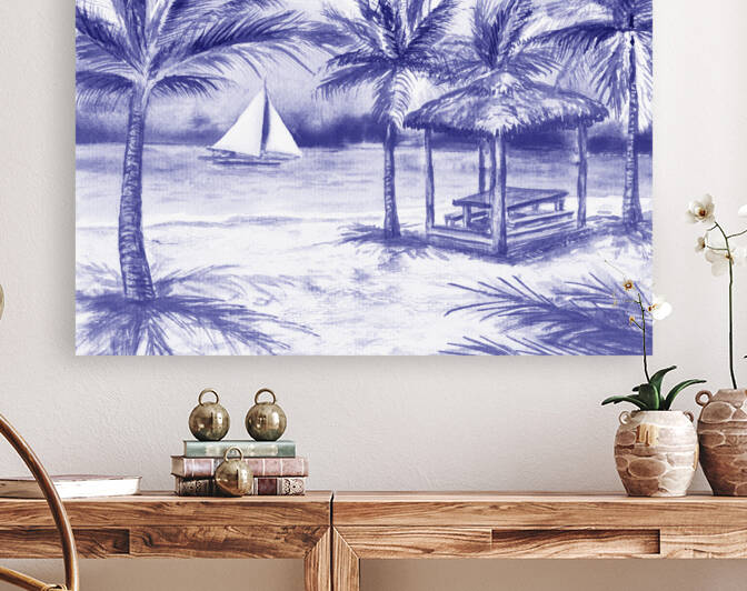 Ocean Tropical Beach Palmtrees Landscape Purpjpg by Irina Sztukowski