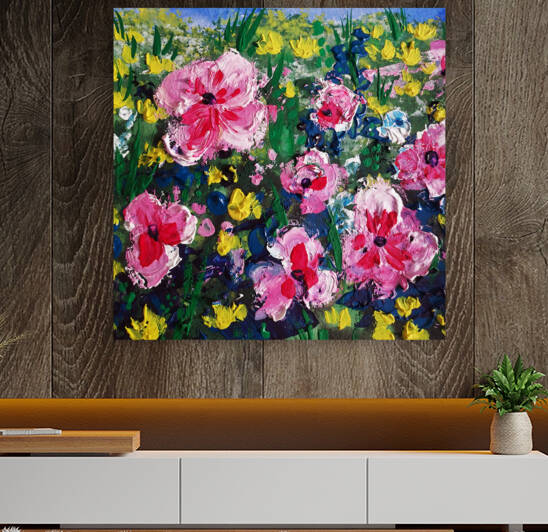 Abstract Flowers Watermedium 4 Reproduction