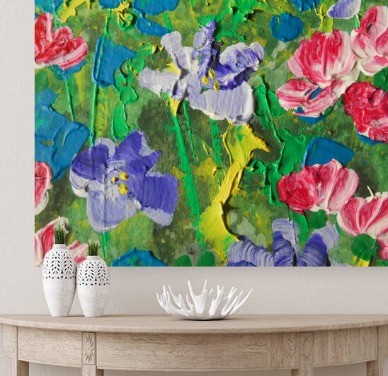 Abstract Flowers Watermedium 65 Reproduction