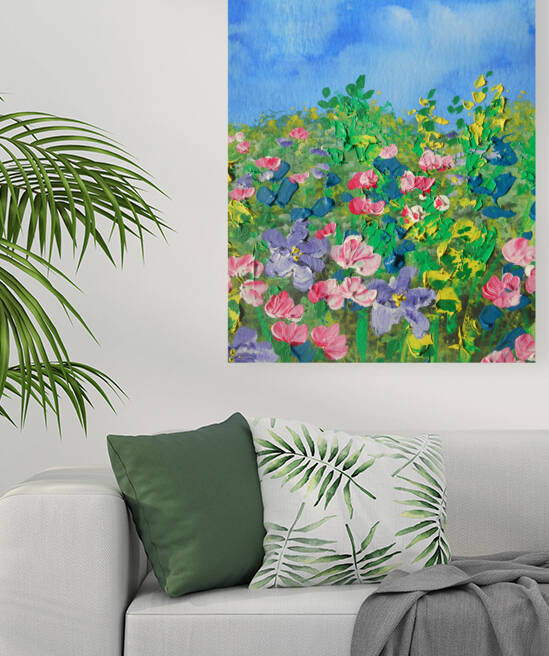 Abstract Flowers Watermedium 62 Reproduction