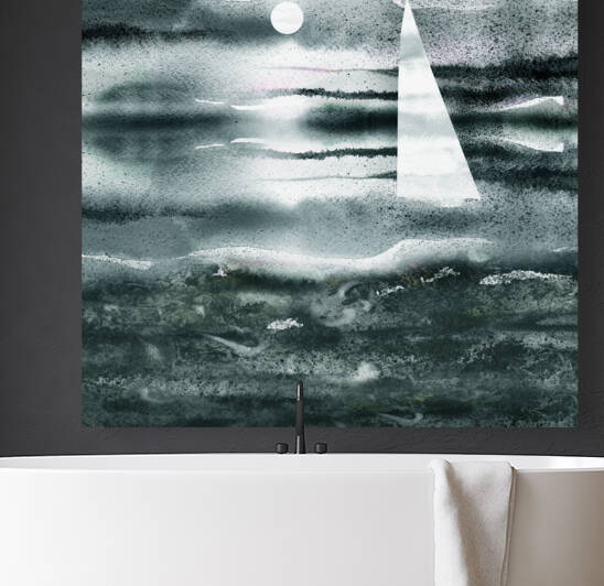 Seascape With Sailboat Ocean Shore Beach Hous 1666057353.1462 by Irina Sztukowski