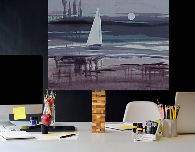 Seascape With Sailboat Ocean Shore Beach Hous 1666057379.3013 by Irina Sztukowski