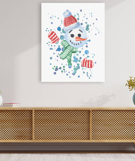 Happy Snowball And Super Cute Snowman Waterco by Irina Sztukowski