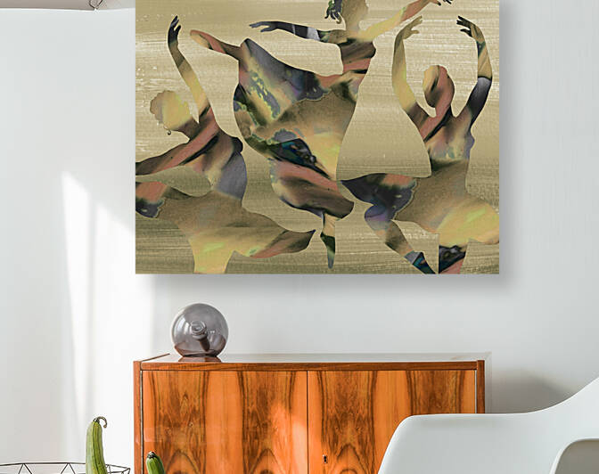 Art Graceful Dance Of Biege And Brown Waterco by Irina Sztukowski