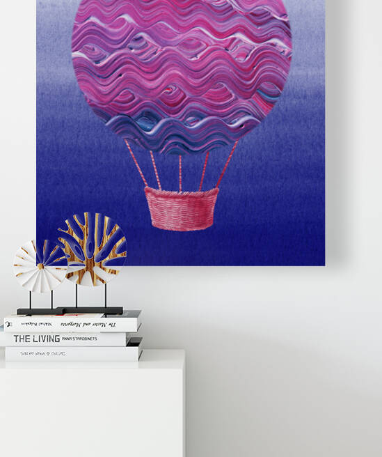 Hot Air Balloon In The Sky Watercolor Colorfu by Irina Sztukowski