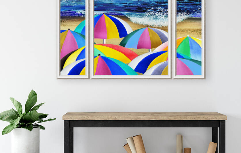 Ocean Shore Umbrellas Wave On Sand Beach Hous 1666061813.3981 by Irina Sztukowski
