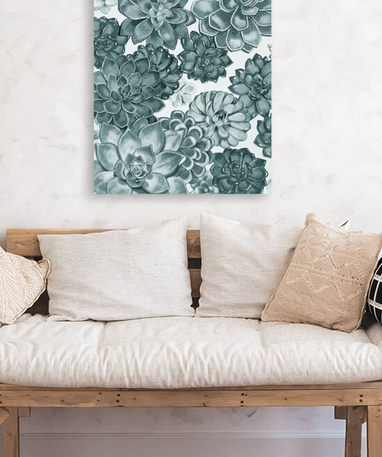 Pale Teal Blue Gray Monochrome Watercolor Suc 1666065795.8581 by Irina Sztukowski