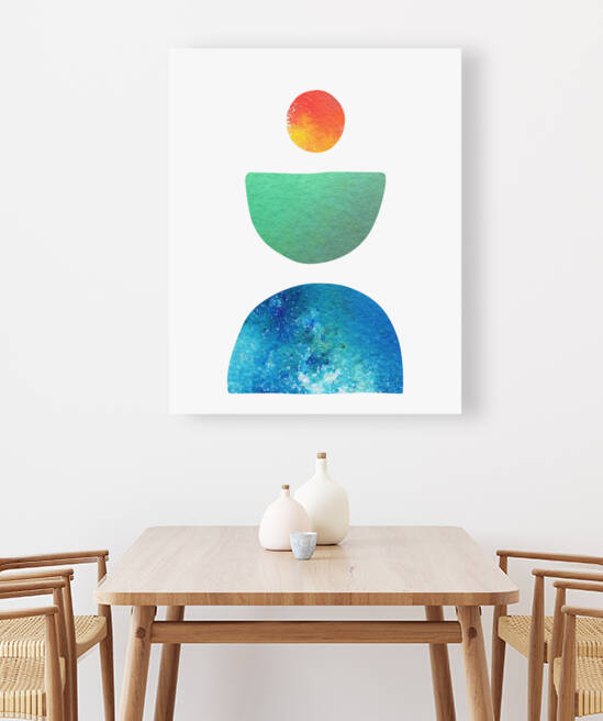 Orange Green Blue Boho Style Minimalism Three Roc by Irina Sztukowski