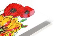 Parrot Tulips And Red Poppies Garden HD Metal print