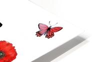 Garden With Butterflies Botanical Watercolor Painting HD Metal print