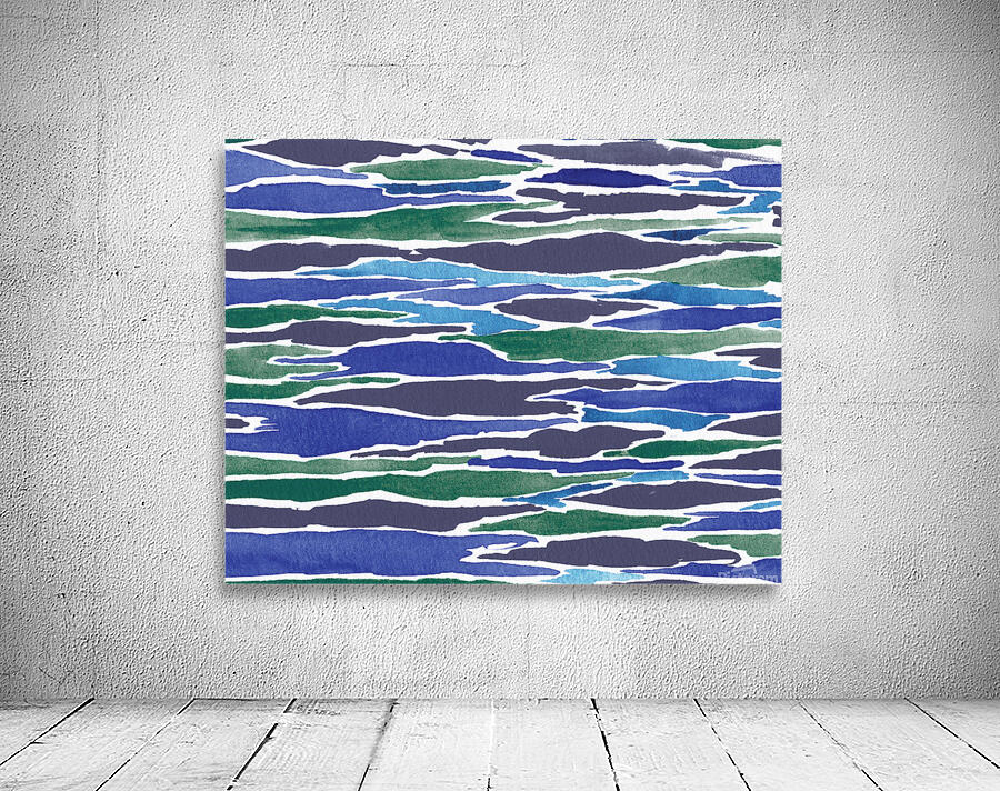 Abstract Watercolor Splash Waves Lines 31 Wall Preview