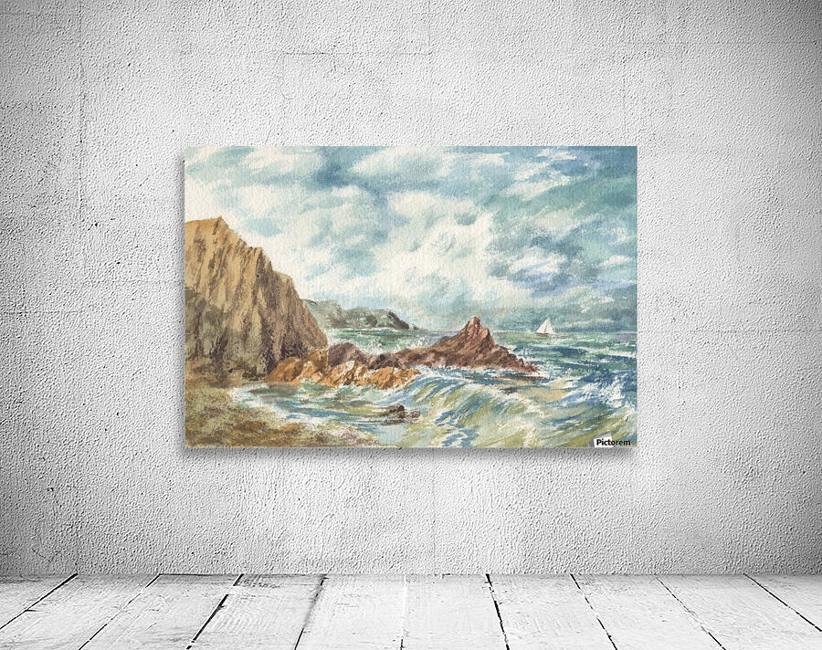 Vintage Storm At Rocky Shore Wall Preview