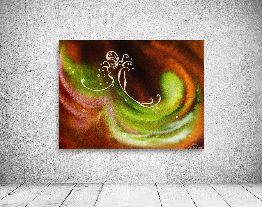 Warm Fall Flamenco Dance Abstract Watercolor  Wall Preview