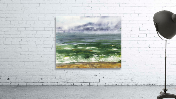 Dramatic Seascape With Beach And Waves Wall Preview