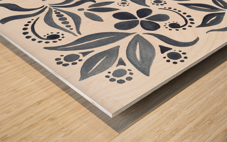 Flower Minimalism Pattern 7 Wood print